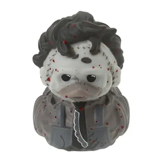 Leatherface TUBBZ Mini Five Below exclusive in black and white with red blood splatter, out of box
