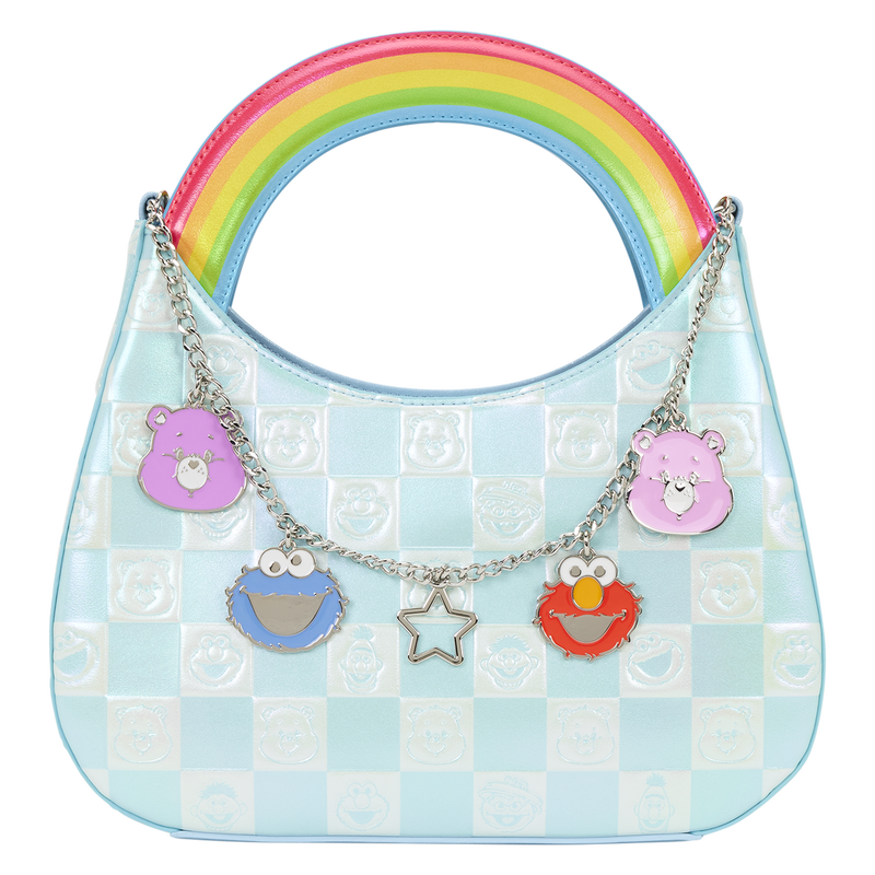 Care Bears × Sesame Street Charm Crossbody Bag — front view