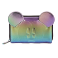 Mickey Mouse Oil Slick Iridescent Cosplay Zip Around Wallet — front view