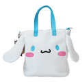 Sanrio Cinnamoroll Cosplay Sherpa Tote Crossbody Bag with Coin Bag — front view