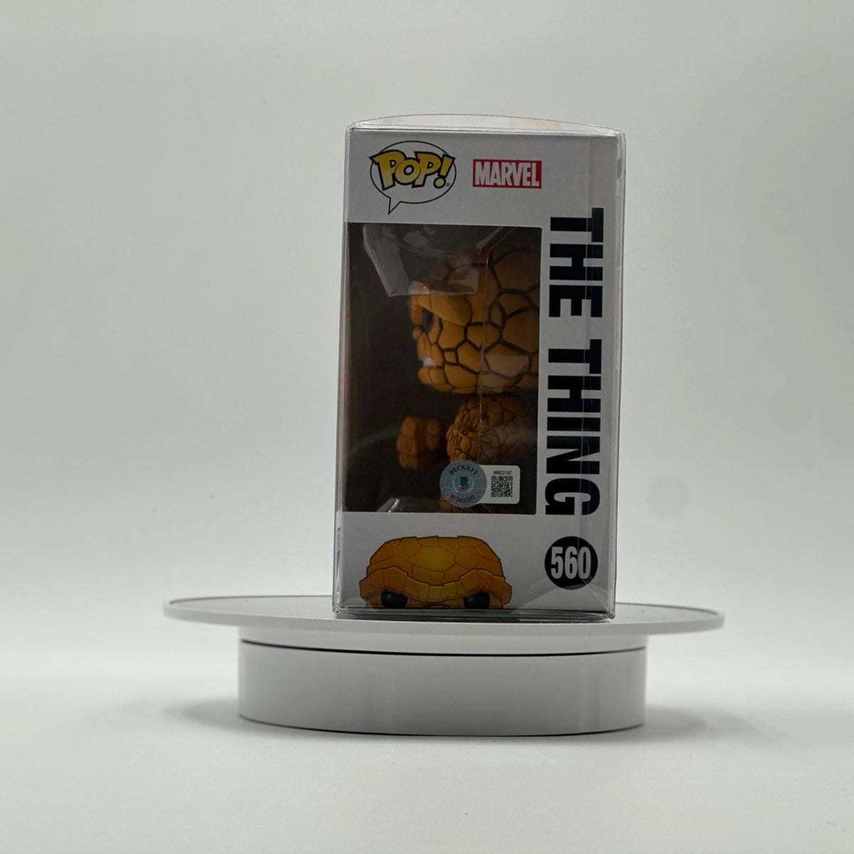 Beckett authentication WQ02187 on Michael Chiklis signed The Thing Funko Pop
