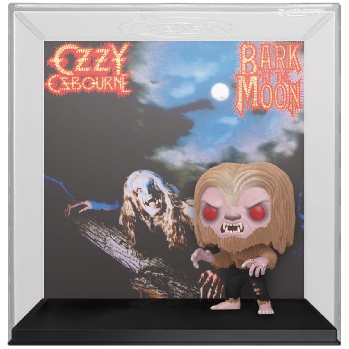 Ozzy Osbourne Bark at the Moon #60 flocked figure with album artwork in display case