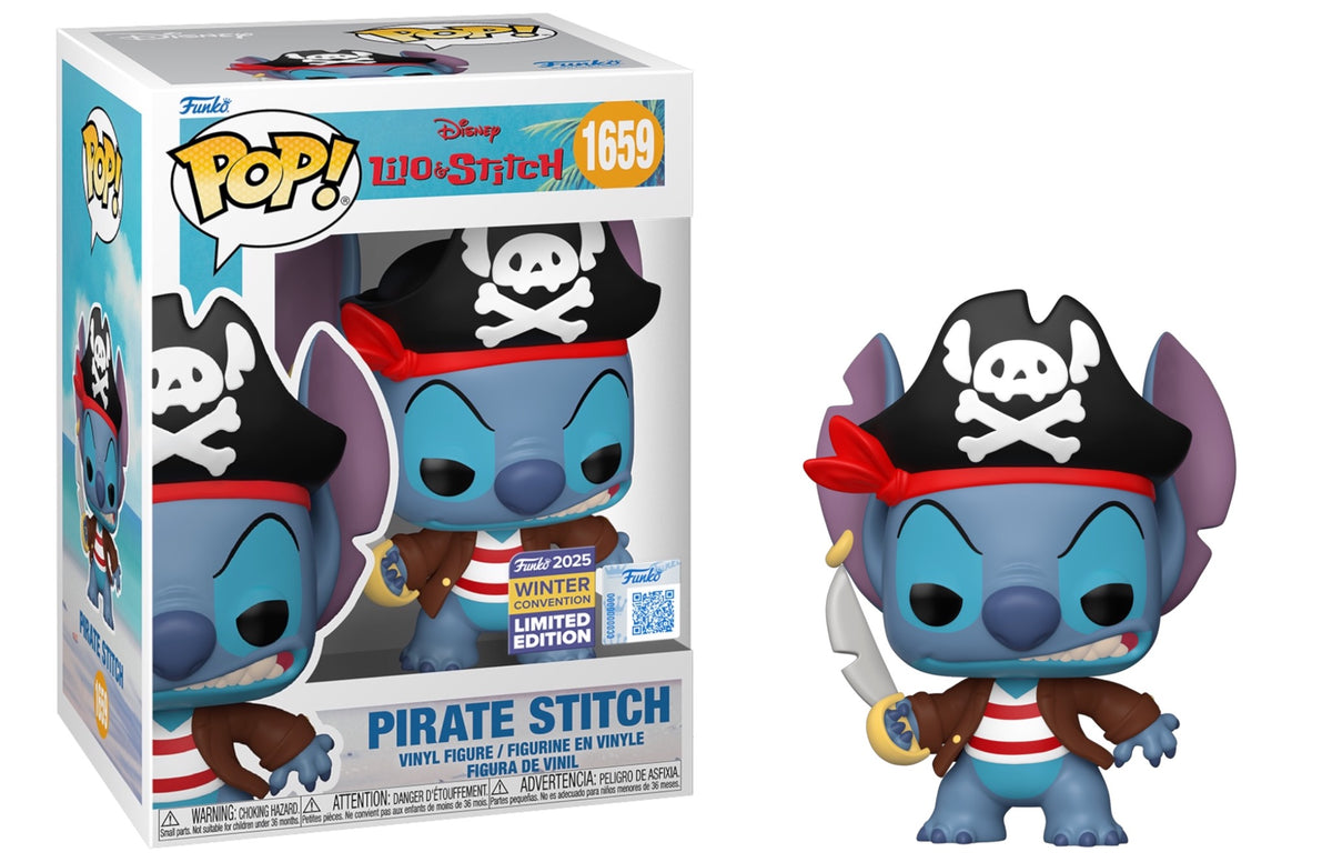 Pirate Stitch Funko Pop! 1659 with 2025 Winter Convention Limited Edition box