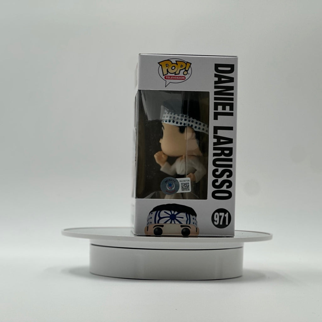 Beckett authentication WJ38706 on Ralph Macchio signed Daniel LaRusso Funko Pop