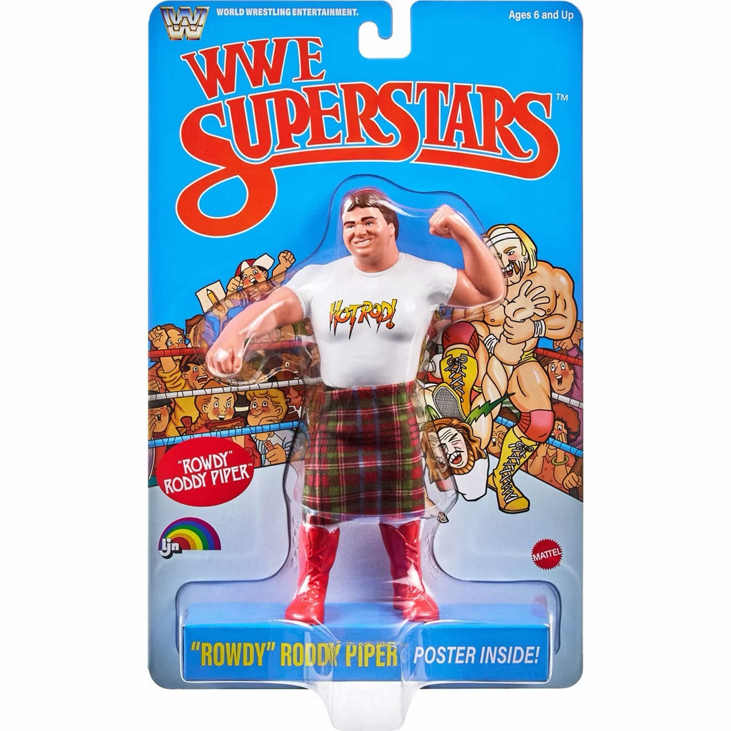 Rowdy Roddy Piper WWE LJN Superstars figure in retro blue packaging