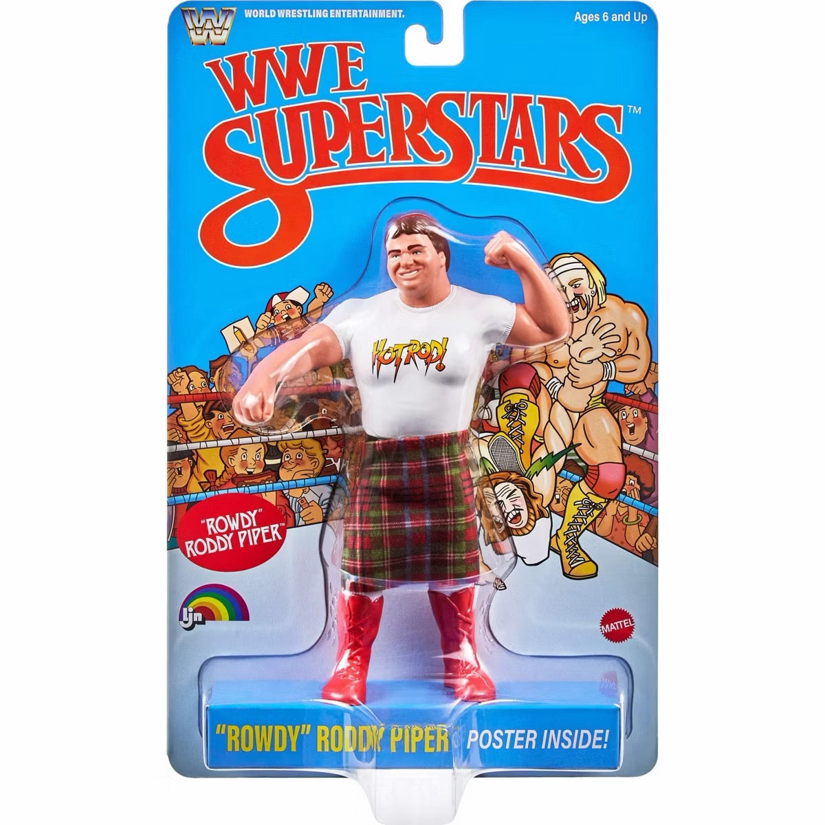 Rowdy Roddy Piper WWE LJN Superstars figure in retro blue packaging