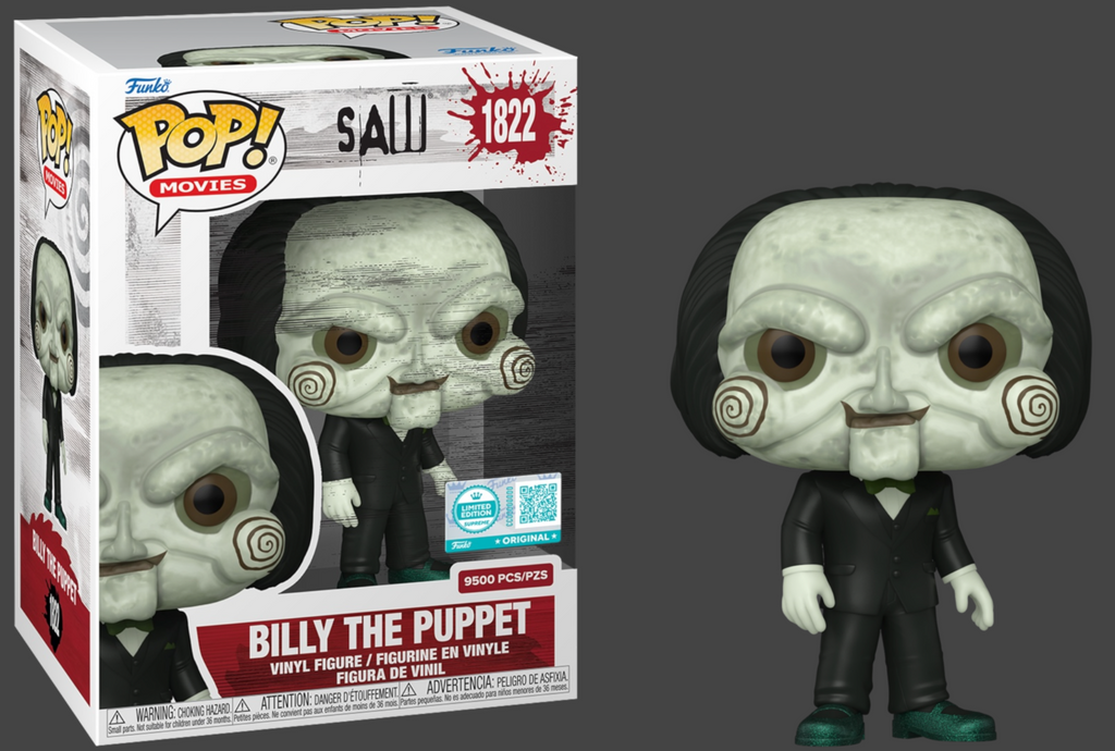 SAW Billy the Puppet Funko Pop! #1822 with limited edition packaging, 9,500 pieces