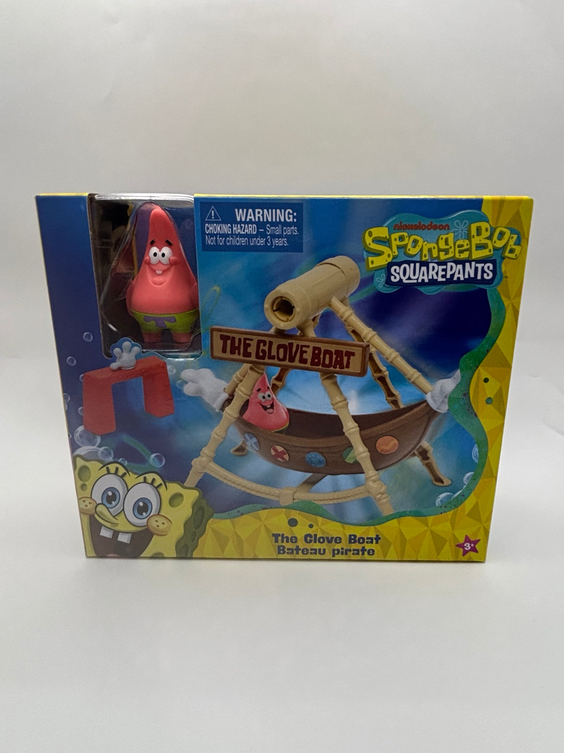 SpongeBob SquarePants The Glove Boat playset with Patrick Star figure, front of box