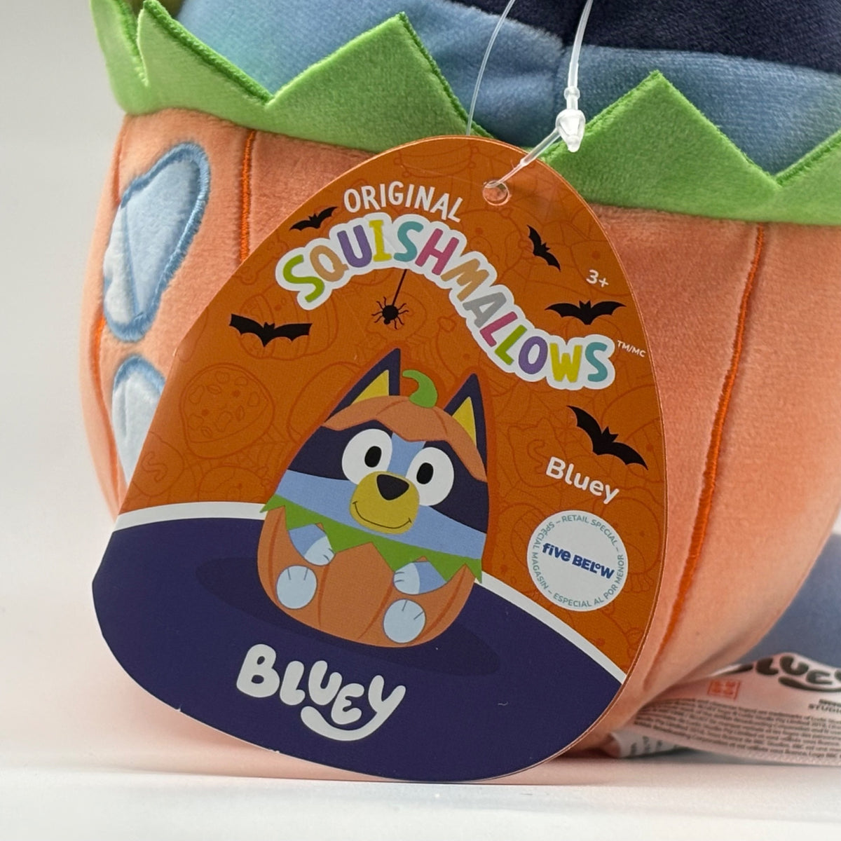 Squishmallows Bluey Halloween pumpkin costume plush product tag
