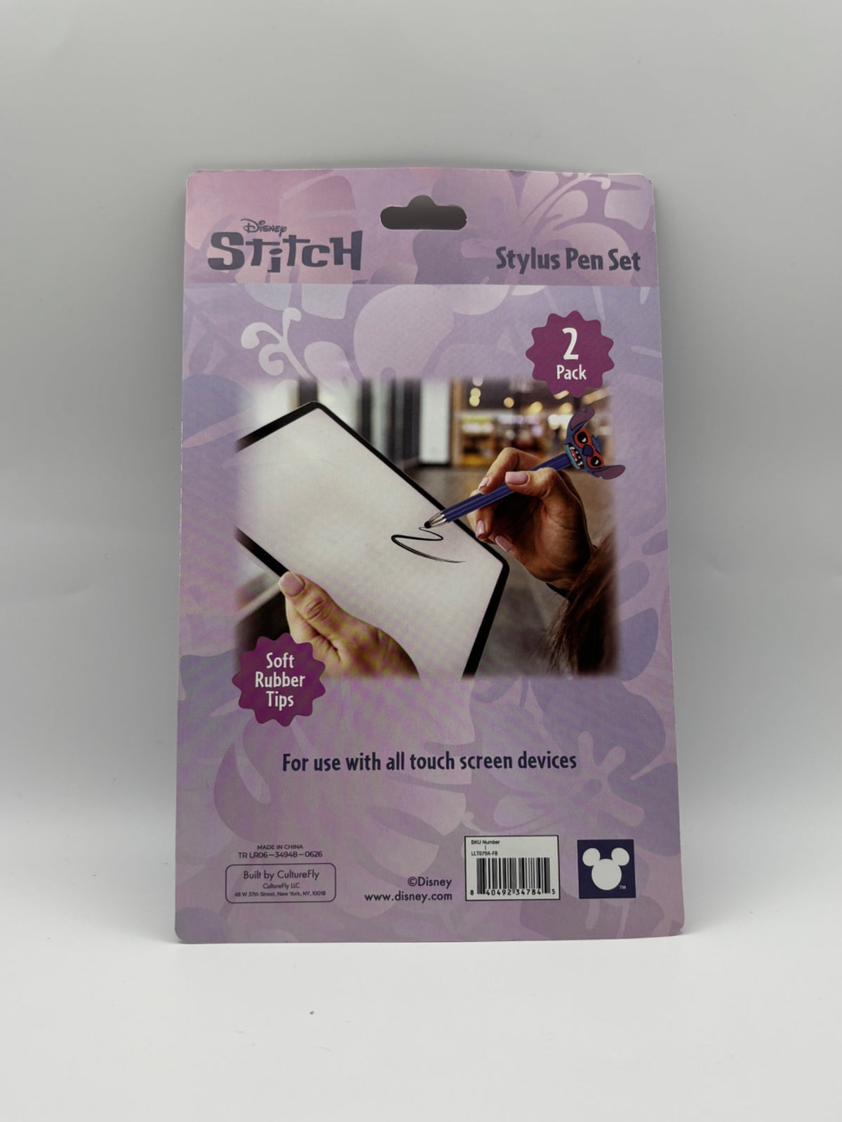 Disney Stitch and Angel two-pack stylus pen set back