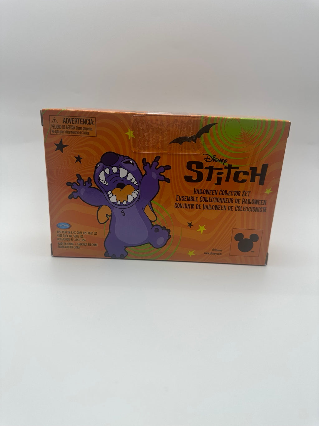 Back of the Just Play Disney Stitch Halloween Collector Set packaging