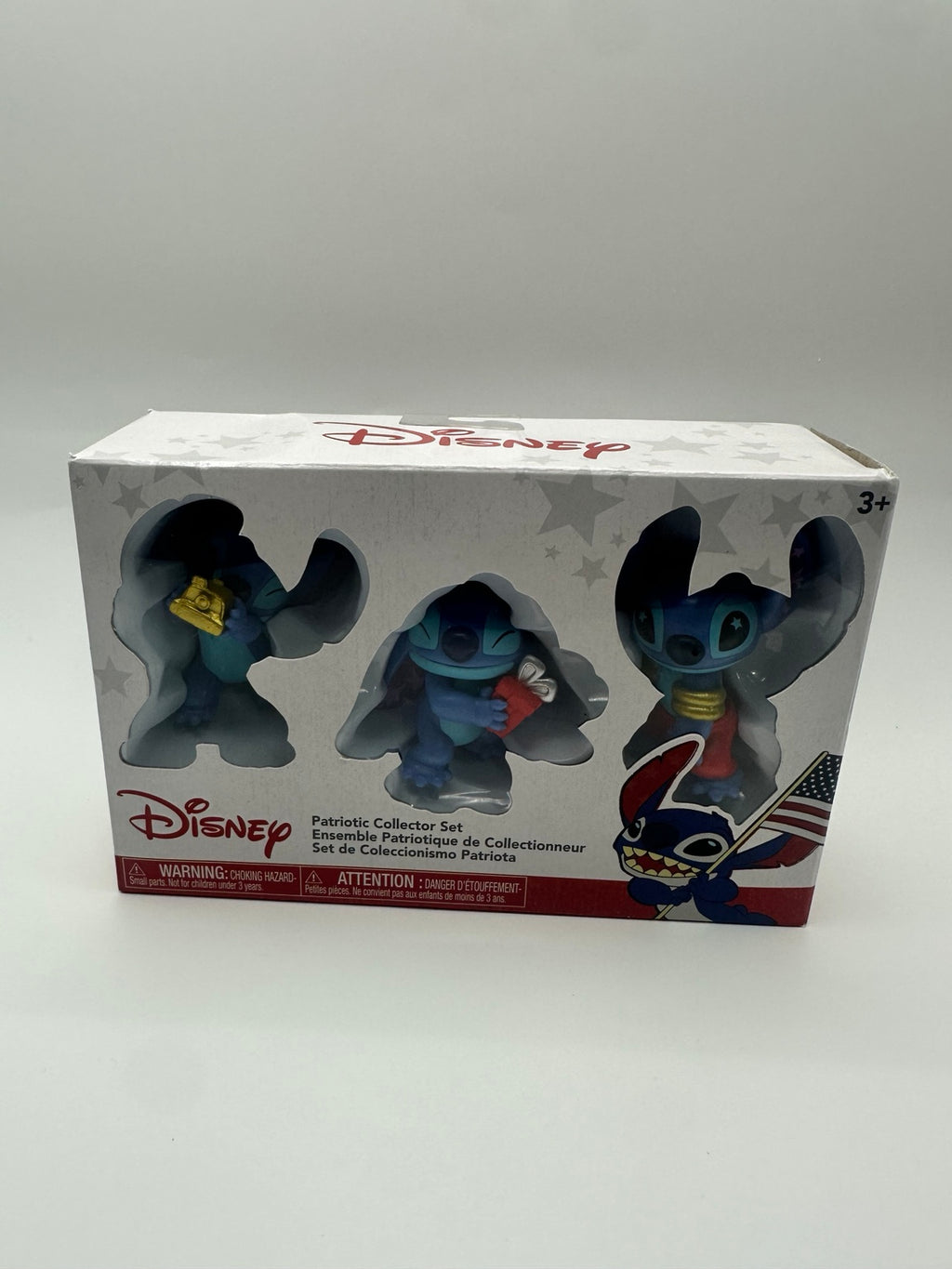Included Disney Stitch Patriotic Collector Set with three mini figures