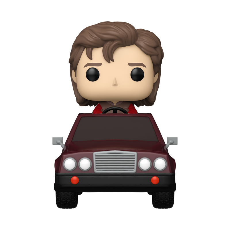 Steve Harrington Funko Pop! Rides #137 in a maroon car, front view