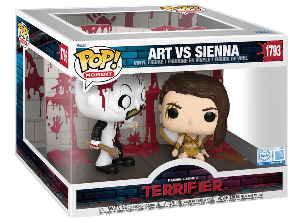 Terrifier Art vs. Sienna Funko Pop! Moment #1793 in its display box