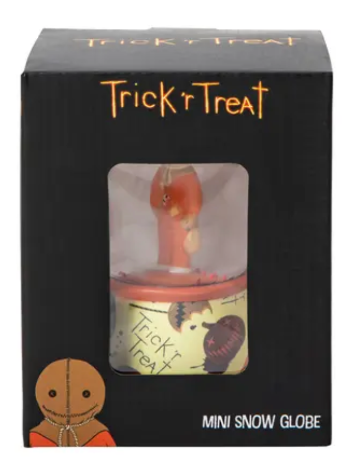 Trick 'r Treat Sam mini snow globe in its black display box