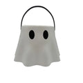 White ghost trick-or-treat bucket with black handle
