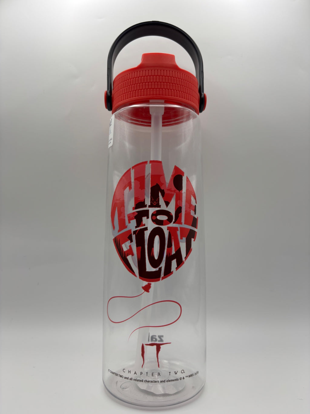 Back of Zak IT Chapter Two Pennywise 30 oz water bottle with Time to Float design